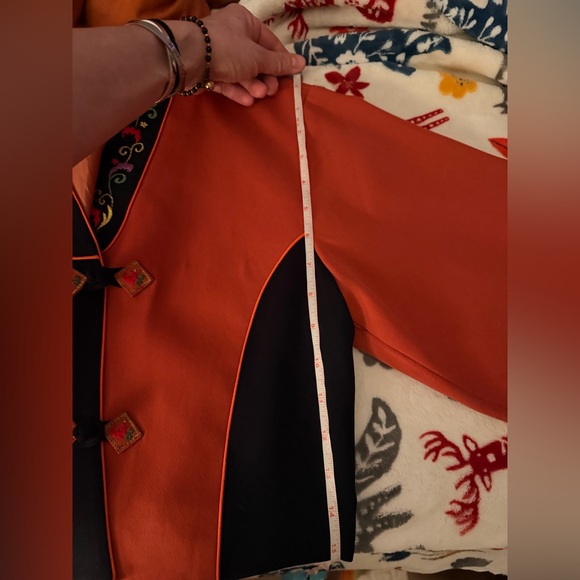 Elegant Embroidered Orange Blazer - Picture 8 of 11